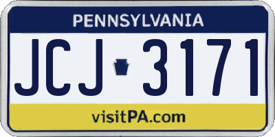 PA license plate JCJ3171