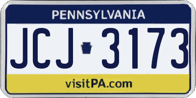 PA license plate JCJ3173