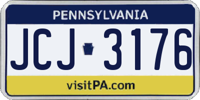 PA license plate JCJ3176