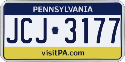PA license plate JCJ3177