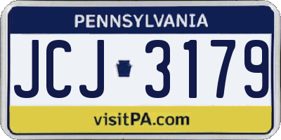 PA license plate JCJ3179