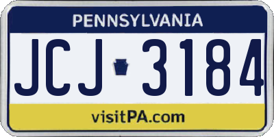 PA license plate JCJ3184