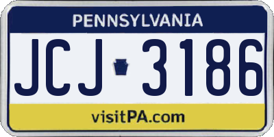 PA license plate JCJ3186