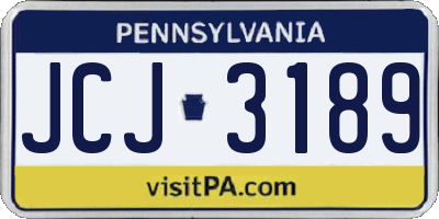 PA license plate JCJ3189