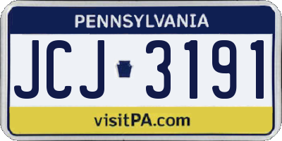 PA license plate JCJ3191