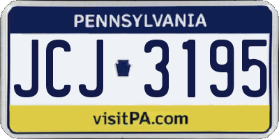 PA license plate JCJ3195