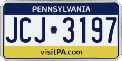 PA license plate JCJ3197