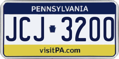 PA license plate JCJ3200