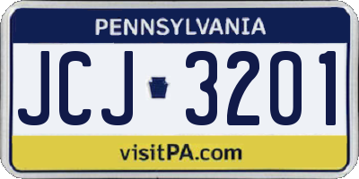 PA license plate JCJ3201