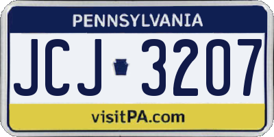 PA license plate JCJ3207