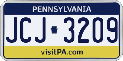 PA license plate JCJ3209