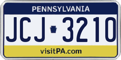 PA license plate JCJ3210