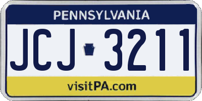 PA license plate JCJ3211
