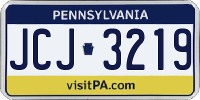 PA license plate JCJ3219