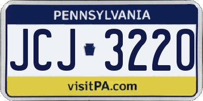 PA license plate JCJ3220