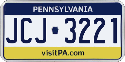 PA license plate JCJ3221