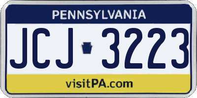 PA license plate JCJ3223