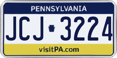 PA license plate JCJ3224