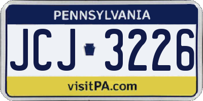 PA license plate JCJ3226