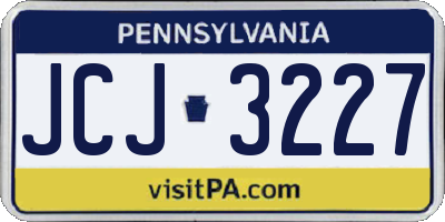 PA license plate JCJ3227