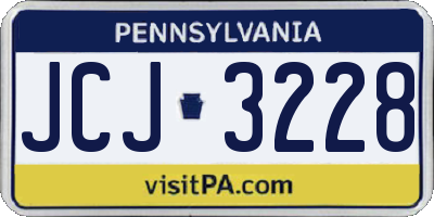 PA license plate JCJ3228