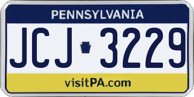 PA license plate JCJ3229