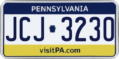 PA license plate JCJ3230