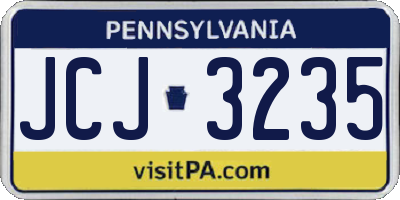 PA license plate JCJ3235