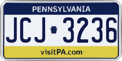 PA license plate JCJ3236
