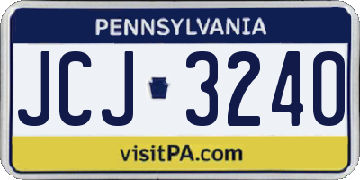 PA license plate JCJ3240