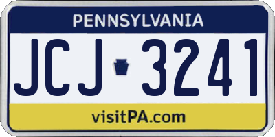 PA license plate JCJ3241