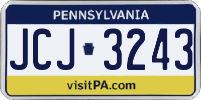 PA license plate JCJ3243