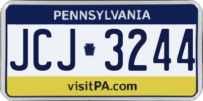 PA license plate JCJ3244