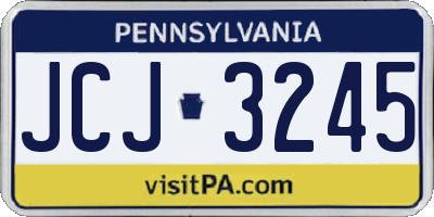 PA license plate JCJ3245