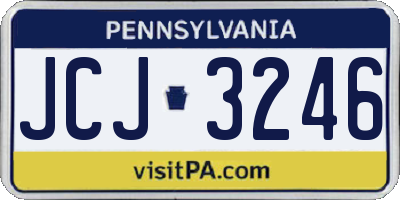 PA license plate JCJ3246
