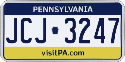 PA license plate JCJ3247