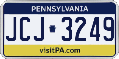 PA license plate JCJ3249