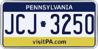 PA license plate JCJ3250