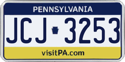 PA license plate JCJ3253