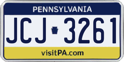 PA license plate JCJ3261