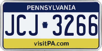 PA license plate JCJ3266
