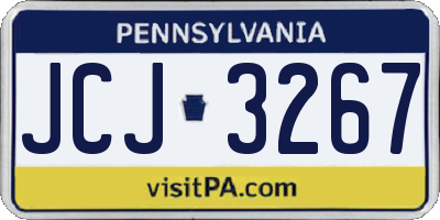 PA license plate JCJ3267