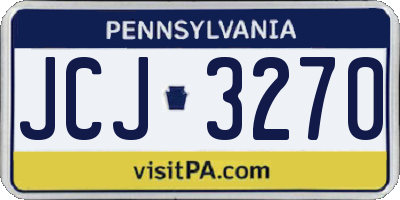 PA license plate JCJ3270