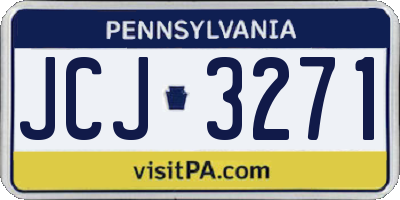 PA license plate JCJ3271