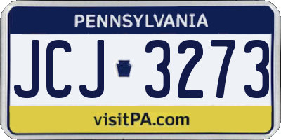 PA license plate JCJ3273