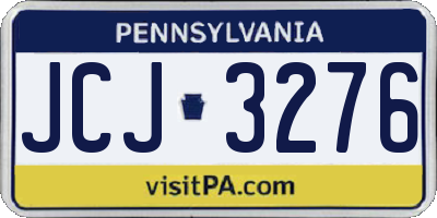 PA license plate JCJ3276