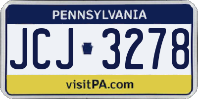 PA license plate JCJ3278