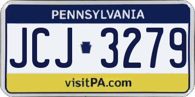 PA license plate JCJ3279