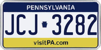 PA license plate JCJ3282