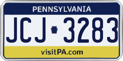 PA license plate JCJ3283